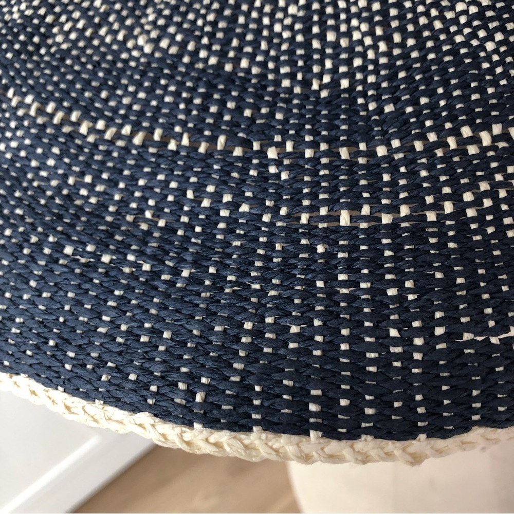 unbranded sun hat cool indigo and cream ombré effect raffia wrap around one sz. - Picture 7 of 7